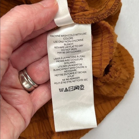 Free People Hailey Cropped Boho Ruffle Festival Blouse Top Large - Picture 7 of 14